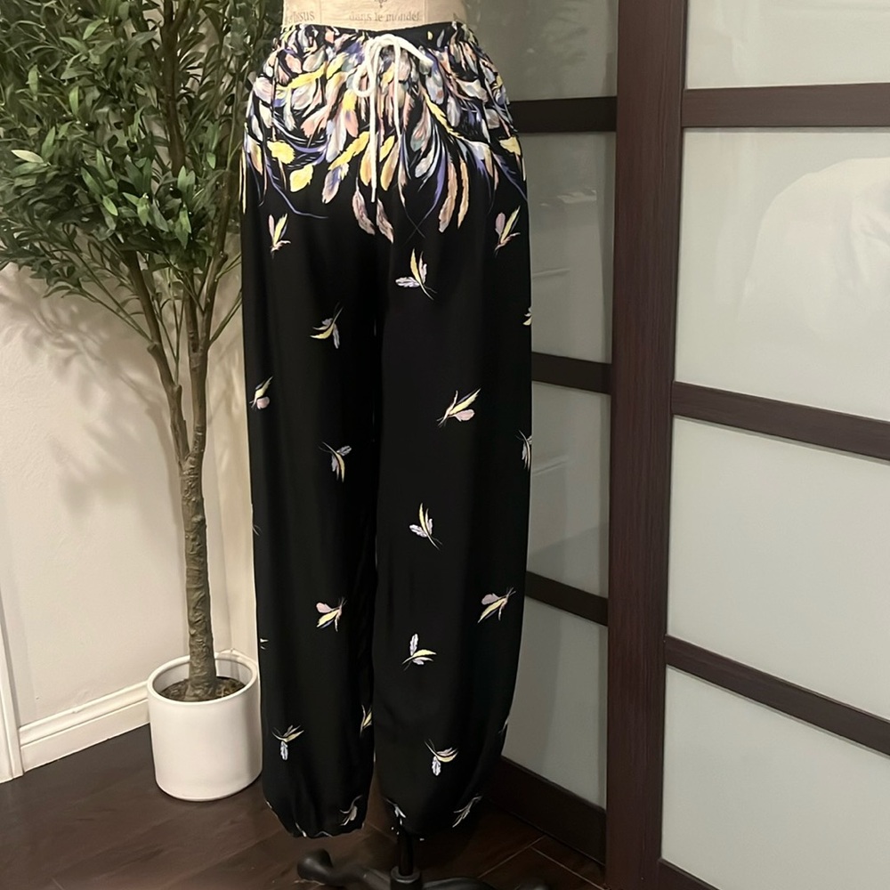 Floral Black Women's Pants